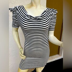 BEBE  New without tags Black and White Striped Dress XS